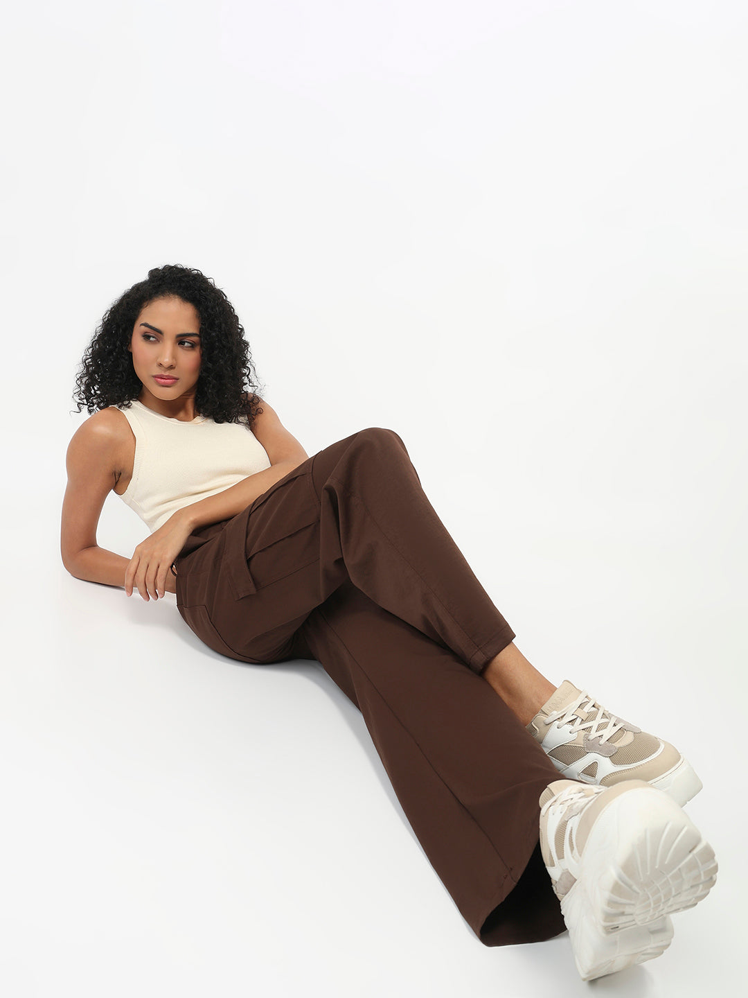 Women Sepia Mid-Rise Cargo