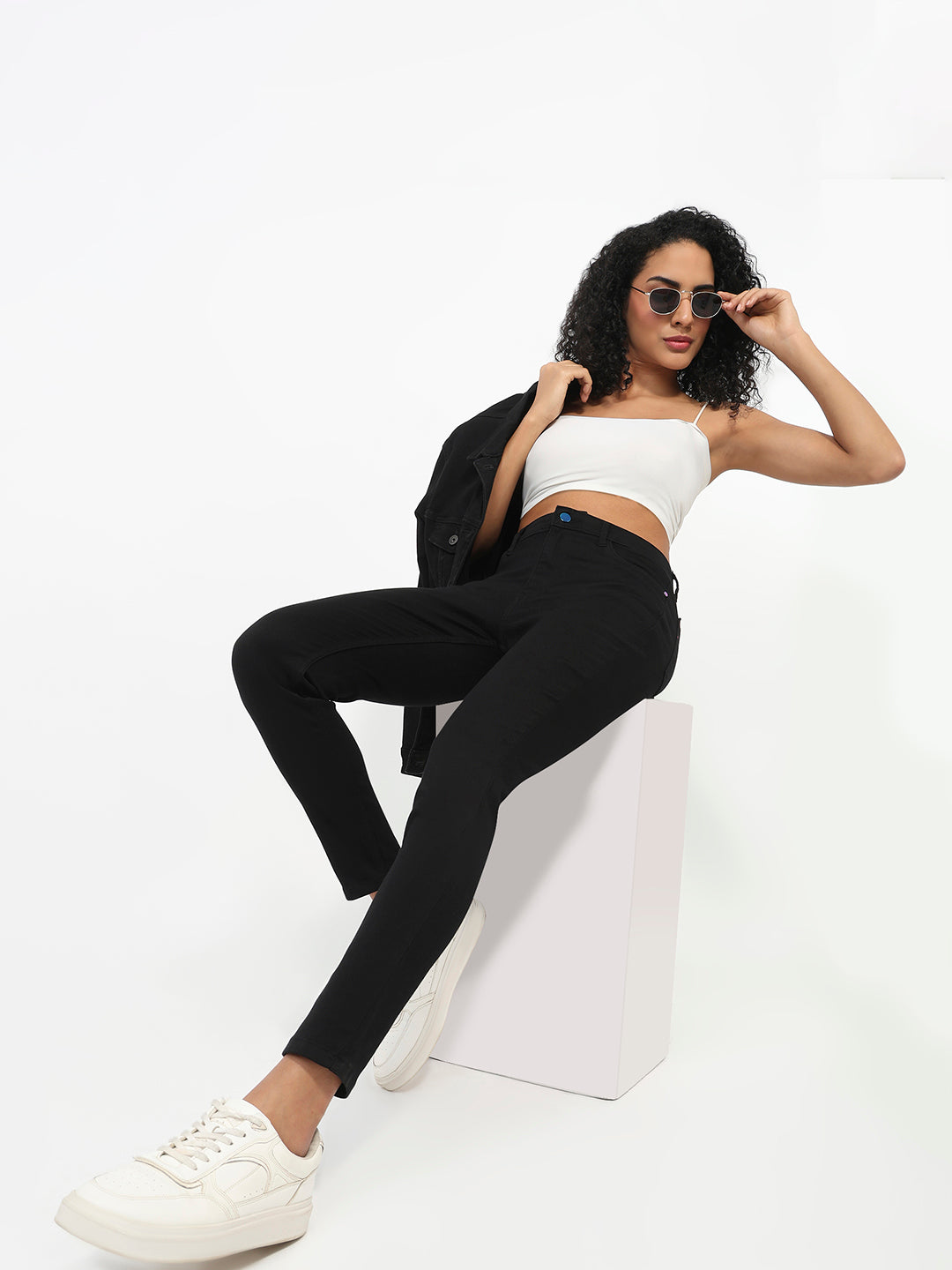 Women Black High-Rise Skinny Jeans