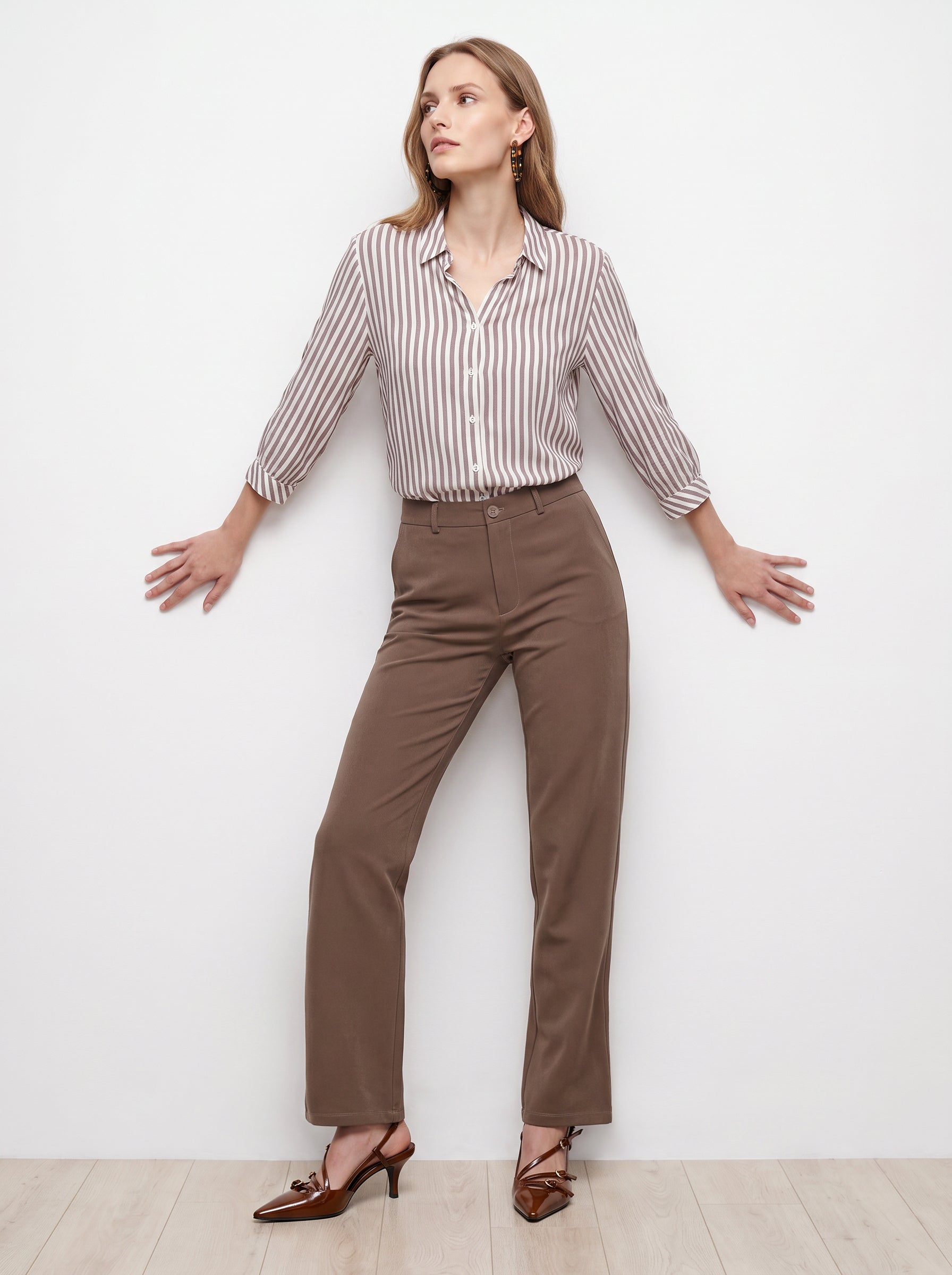 Women Fawn High-Rise Straight Fit Korean Pants