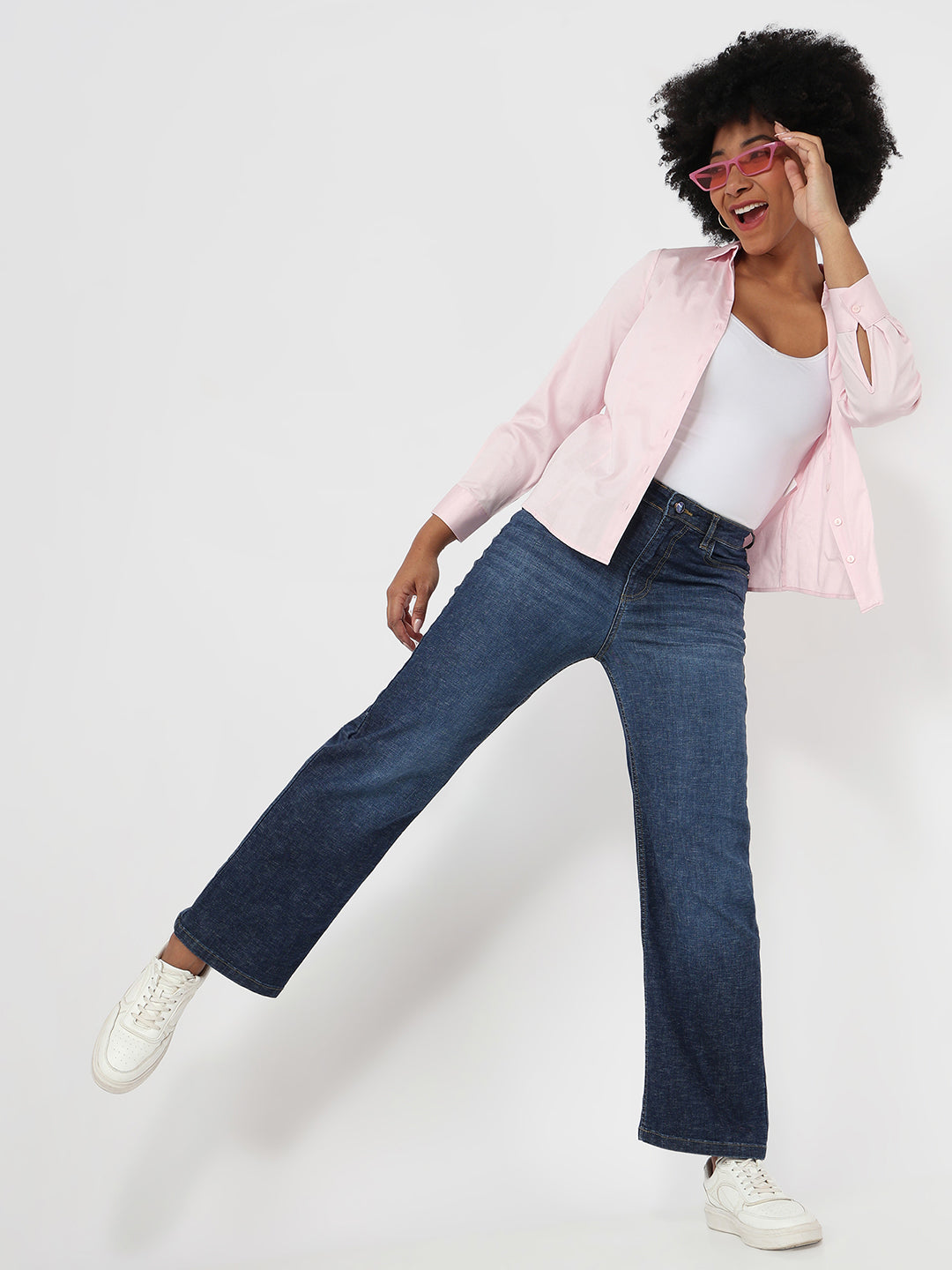 Women Blue High-Rise Straight Fit Jeans
