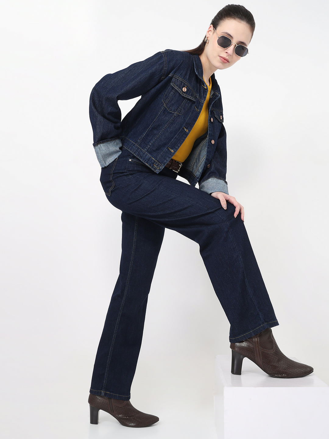 Dark Blue High-Rise Baggy Jeans