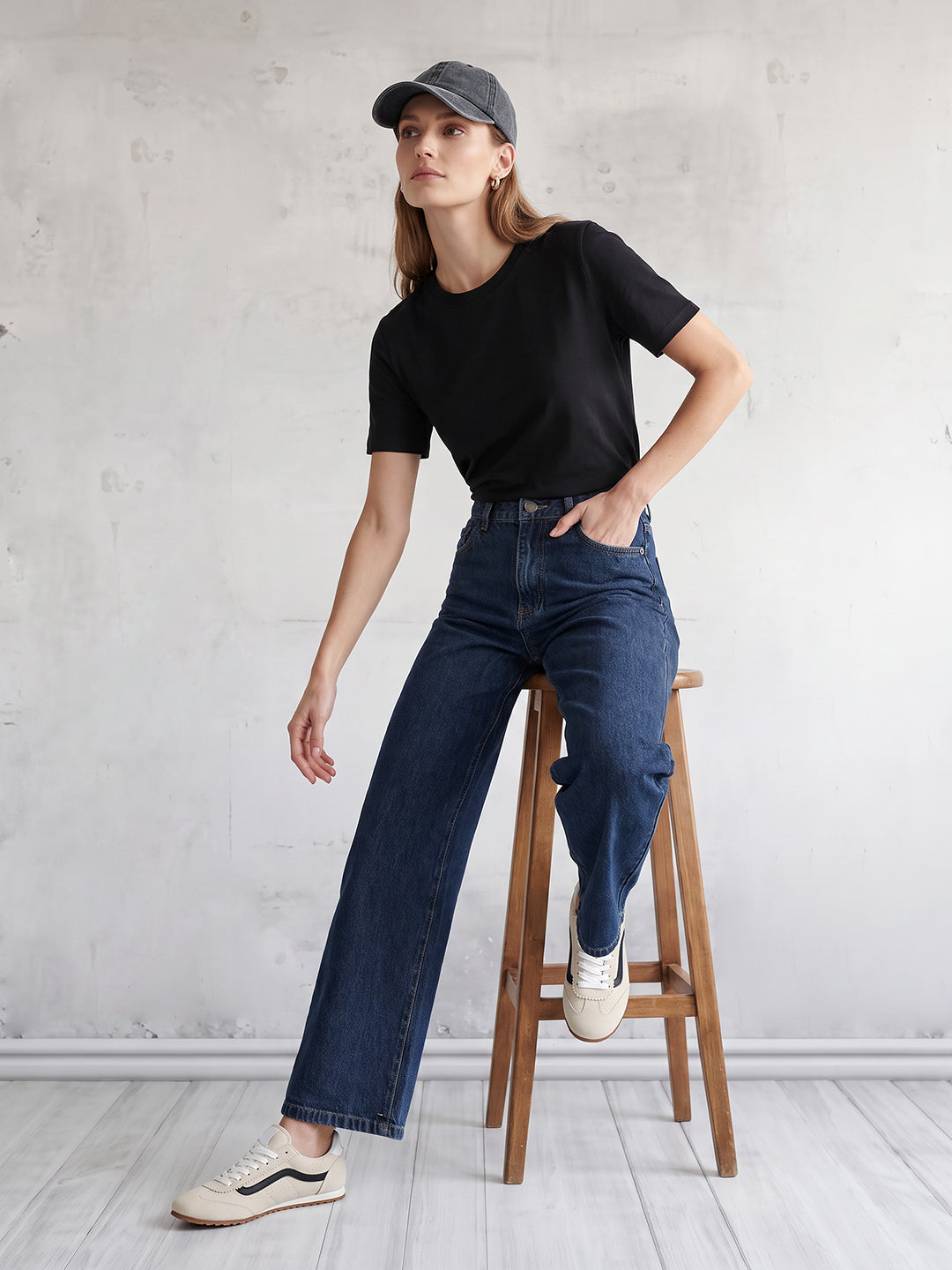 Women Blue High-Rise Culottes
