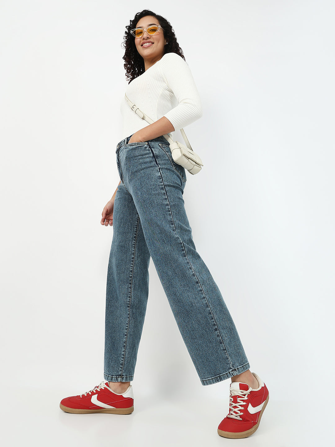 Blue High-Rise Baggy Jeans