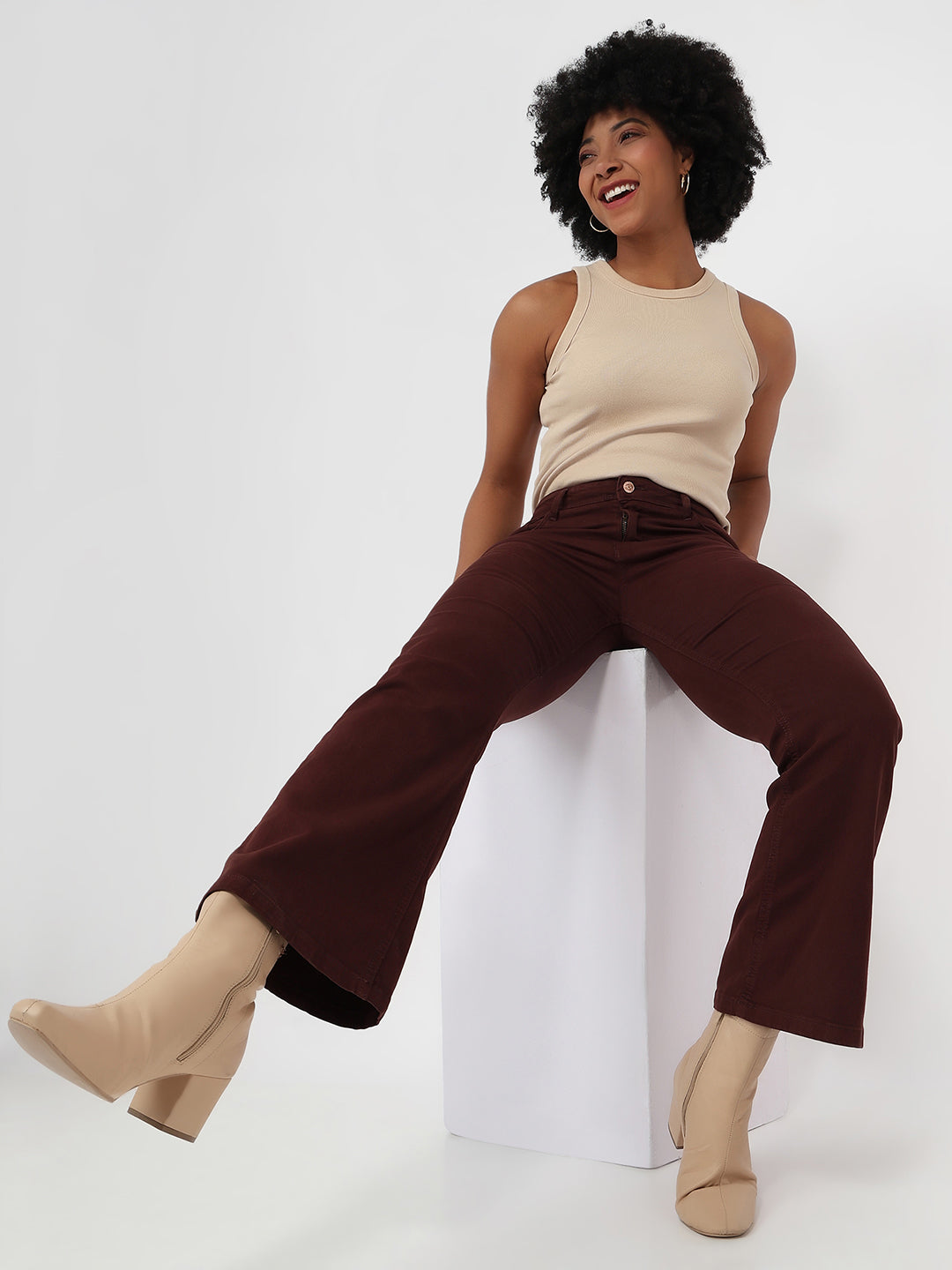 Sepia High-Rise Flare Jeans