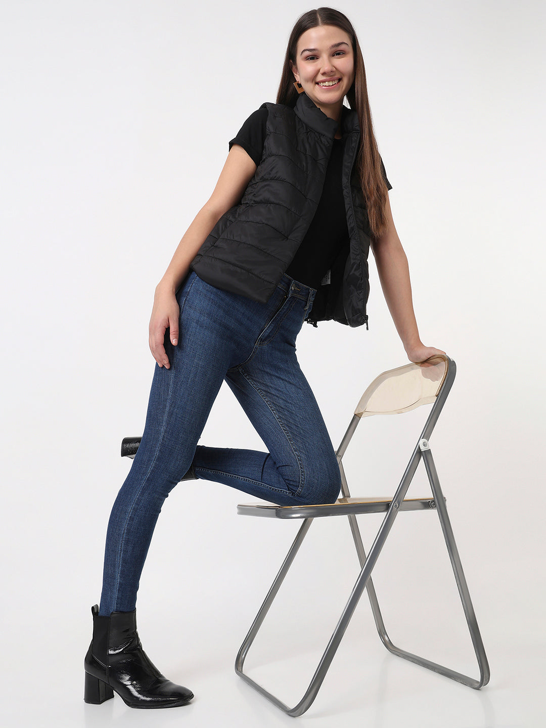 Women Blue High-Rise Skinny Jeans