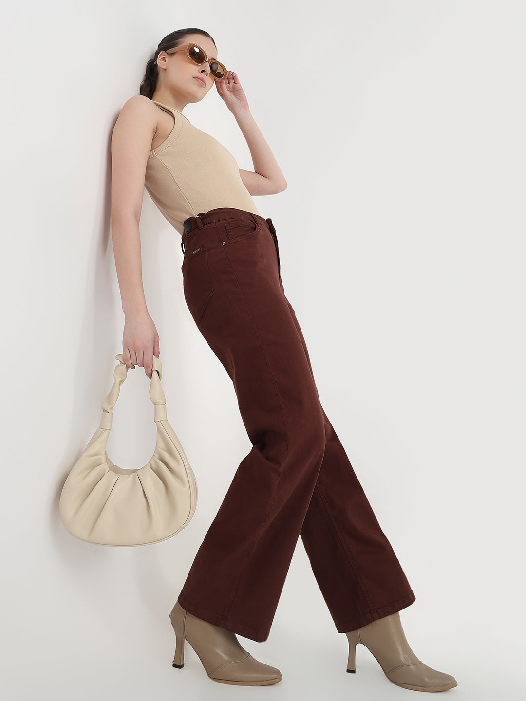 Women Sepia High-Rise Straight Jeans