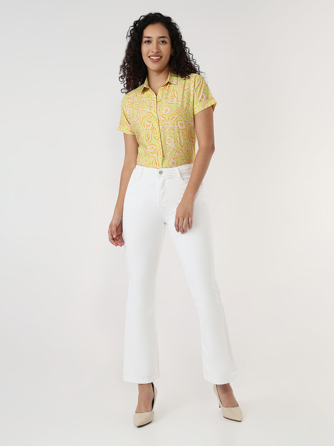 Women White High-Rise Flare Jeans
