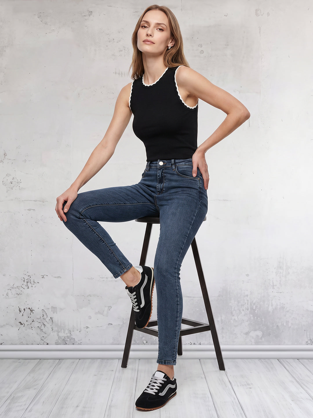 Women Blue High-Rise Skinny Jeans