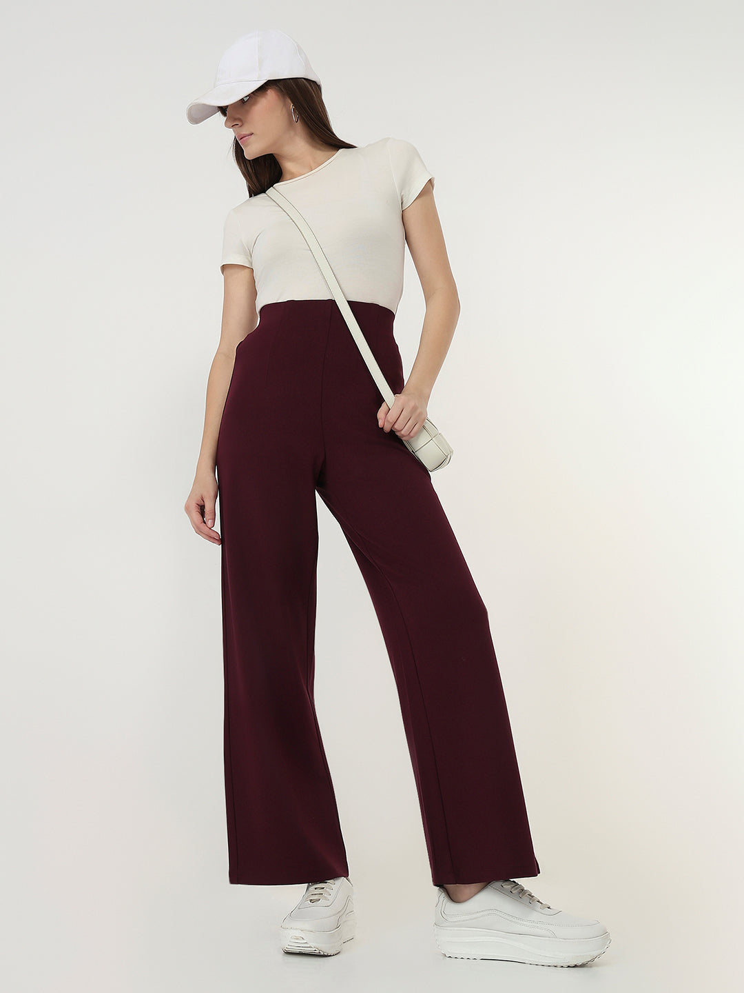 Women Wine High-Rise Treggings