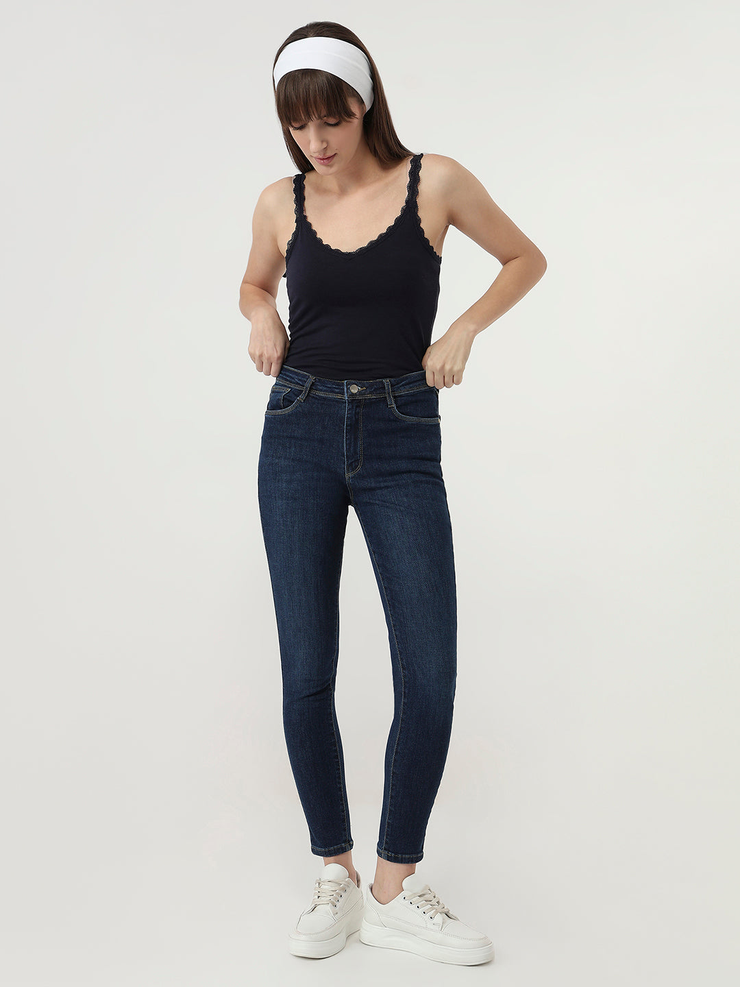 Women Blue High-Rise Skinny Jeans