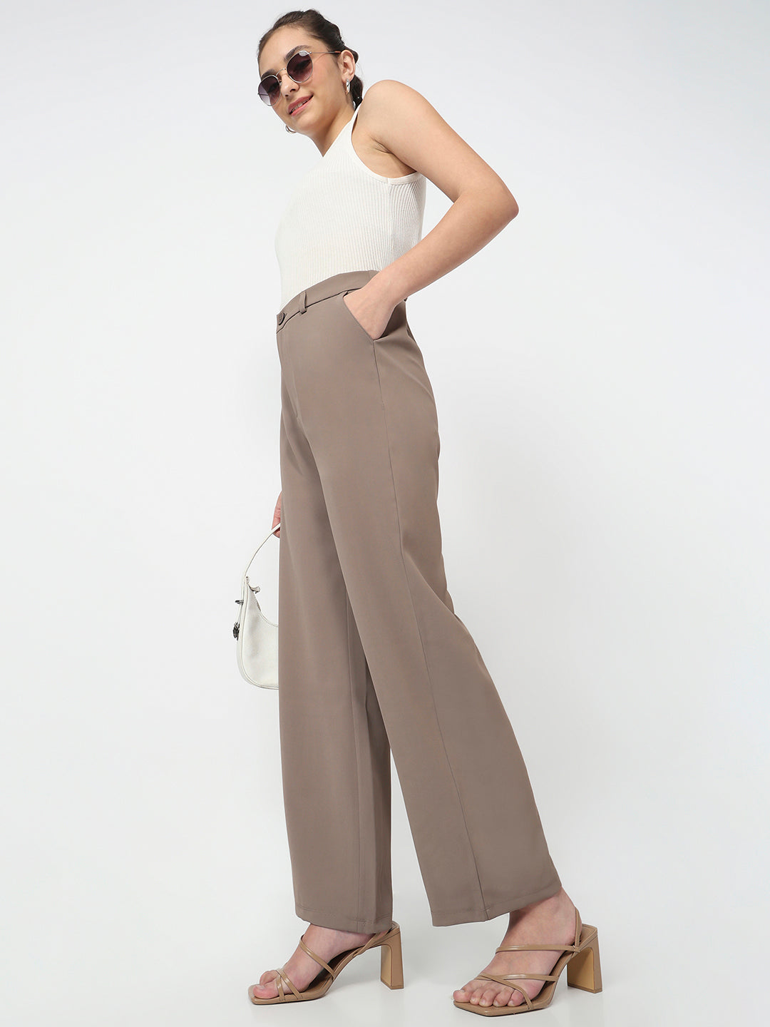 Women Stone Wide Leg Korean Pants