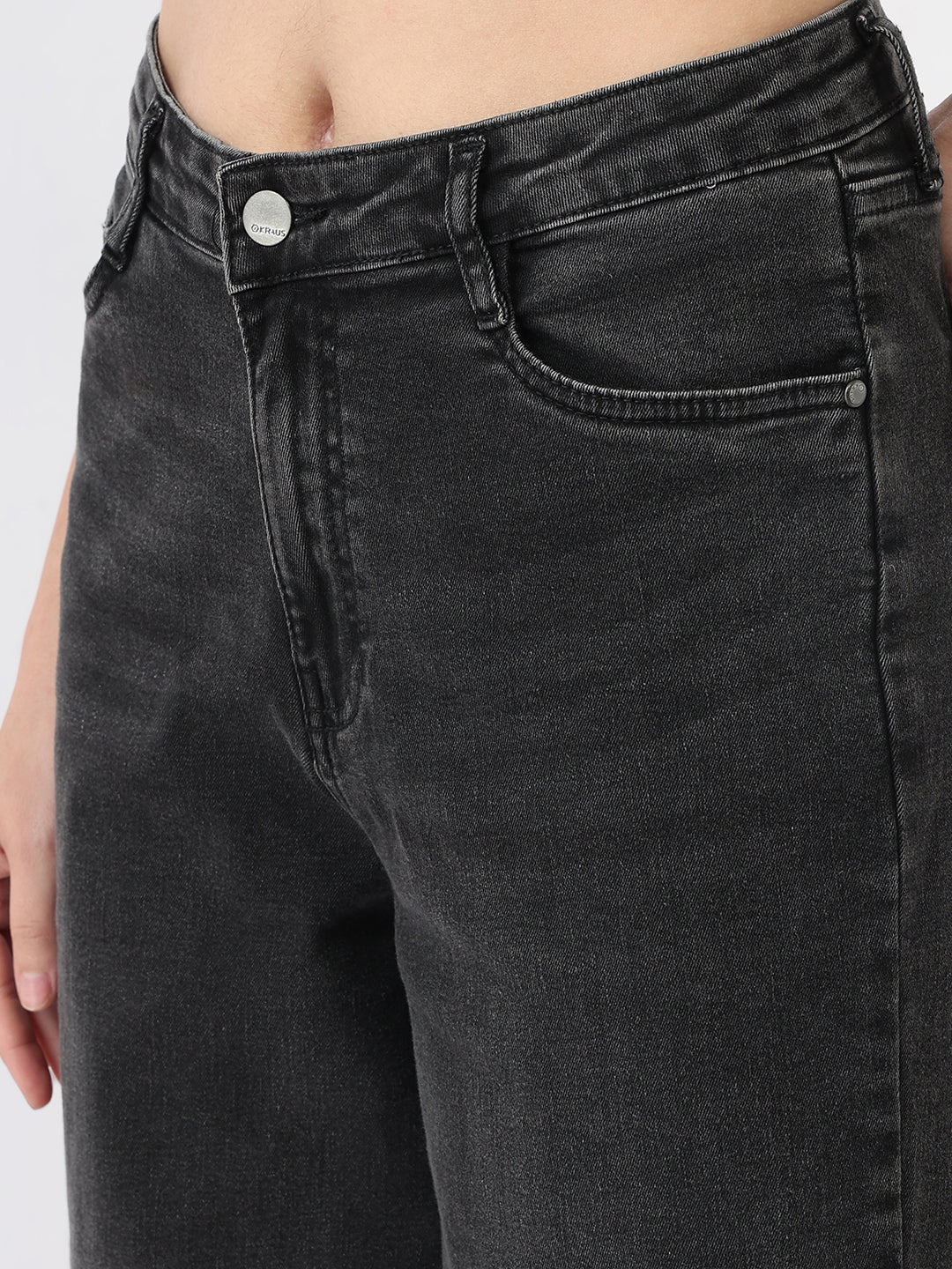 Women Charcoal High-Rise Loose Straight Jeans