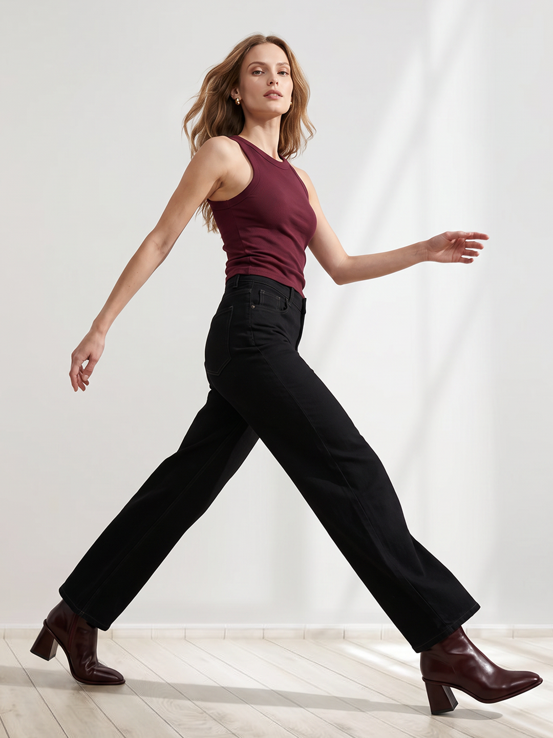 Black High-Rise Straight Jeans