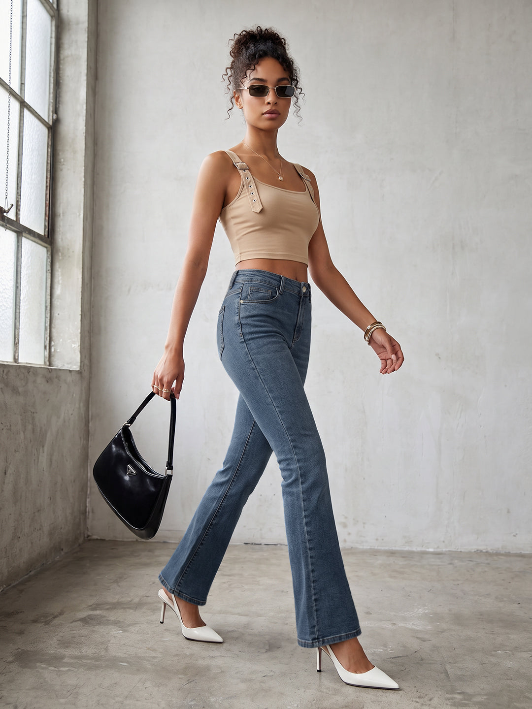 Light Blue High-Rise Flare Jeans
