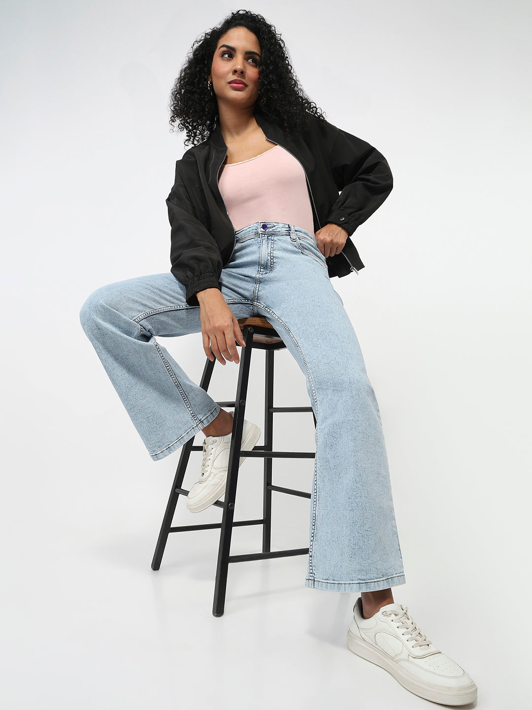 Women Blue High-Rise Flare Jeans