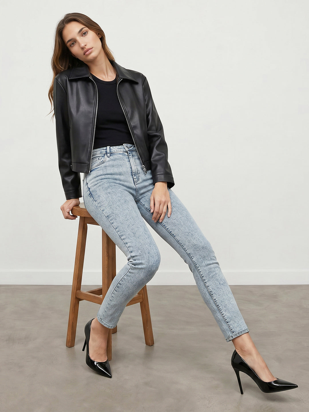 Women Light Blue High-Rise Skinny Jeans