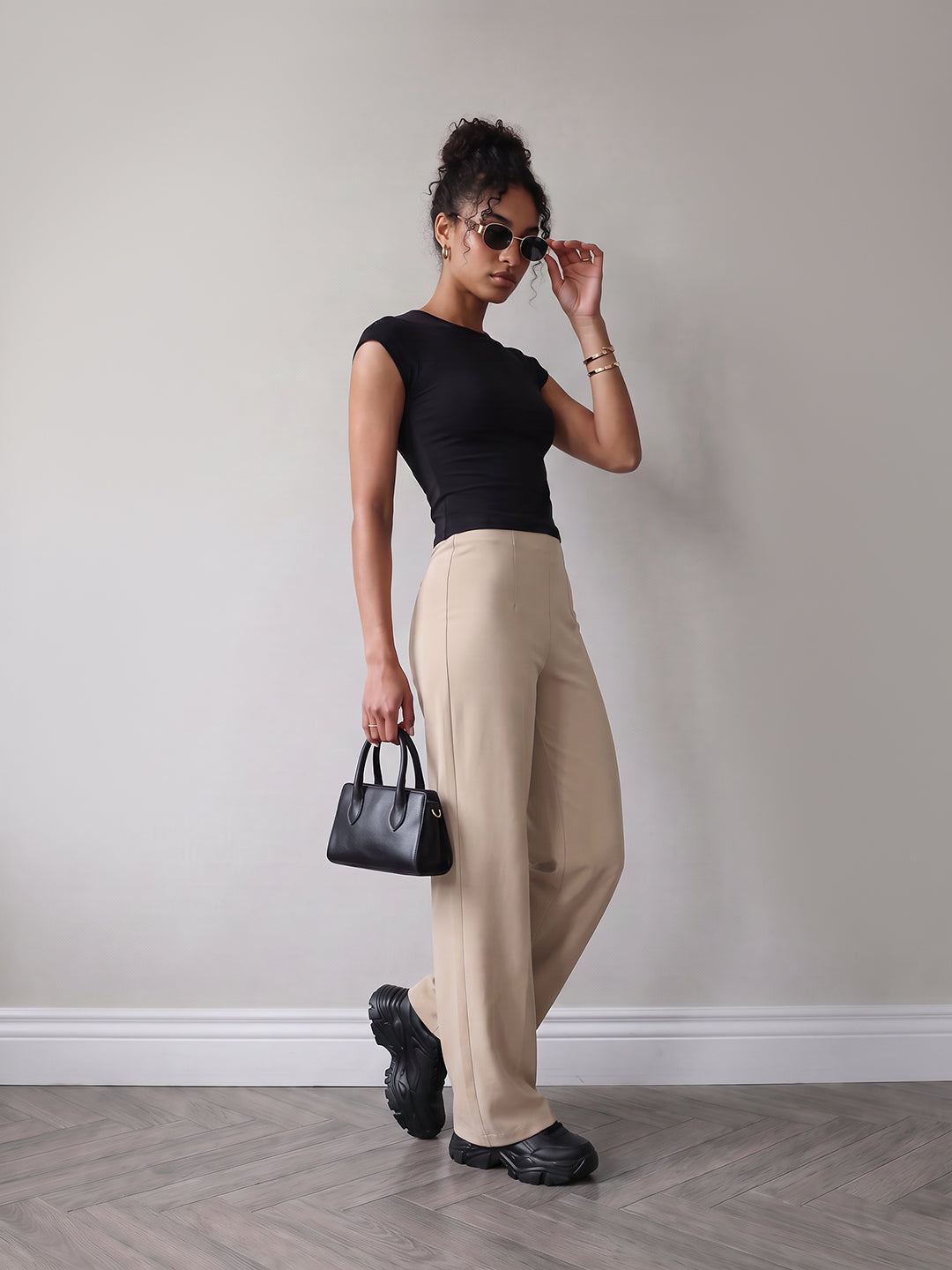 Oatmilk Super Wide Leg Treggings