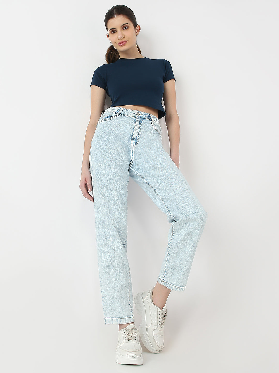 Women High Rise Mom Fit Jeans