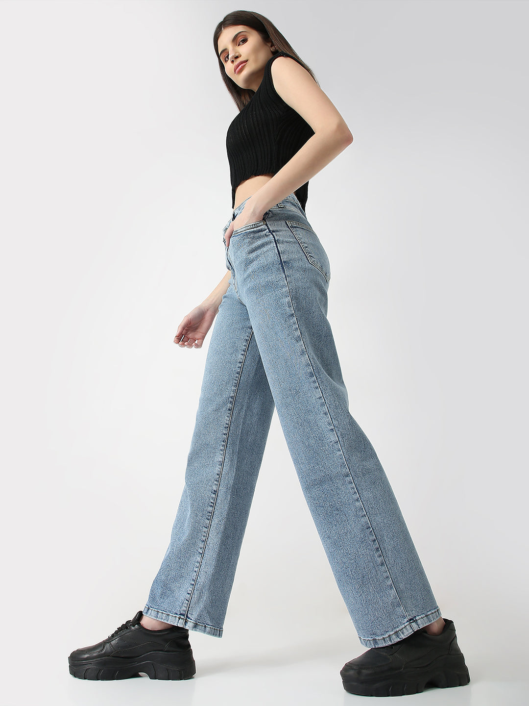 Women High-Rise Straight Fit Jeans