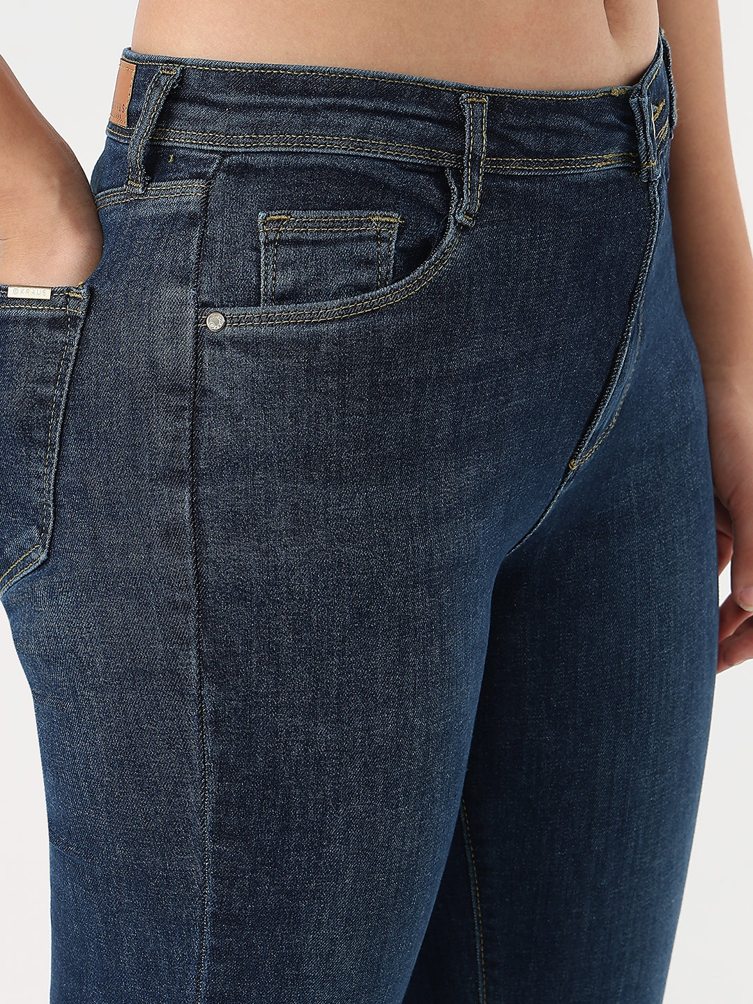 Dark Blue High-Rise Flare Jeans