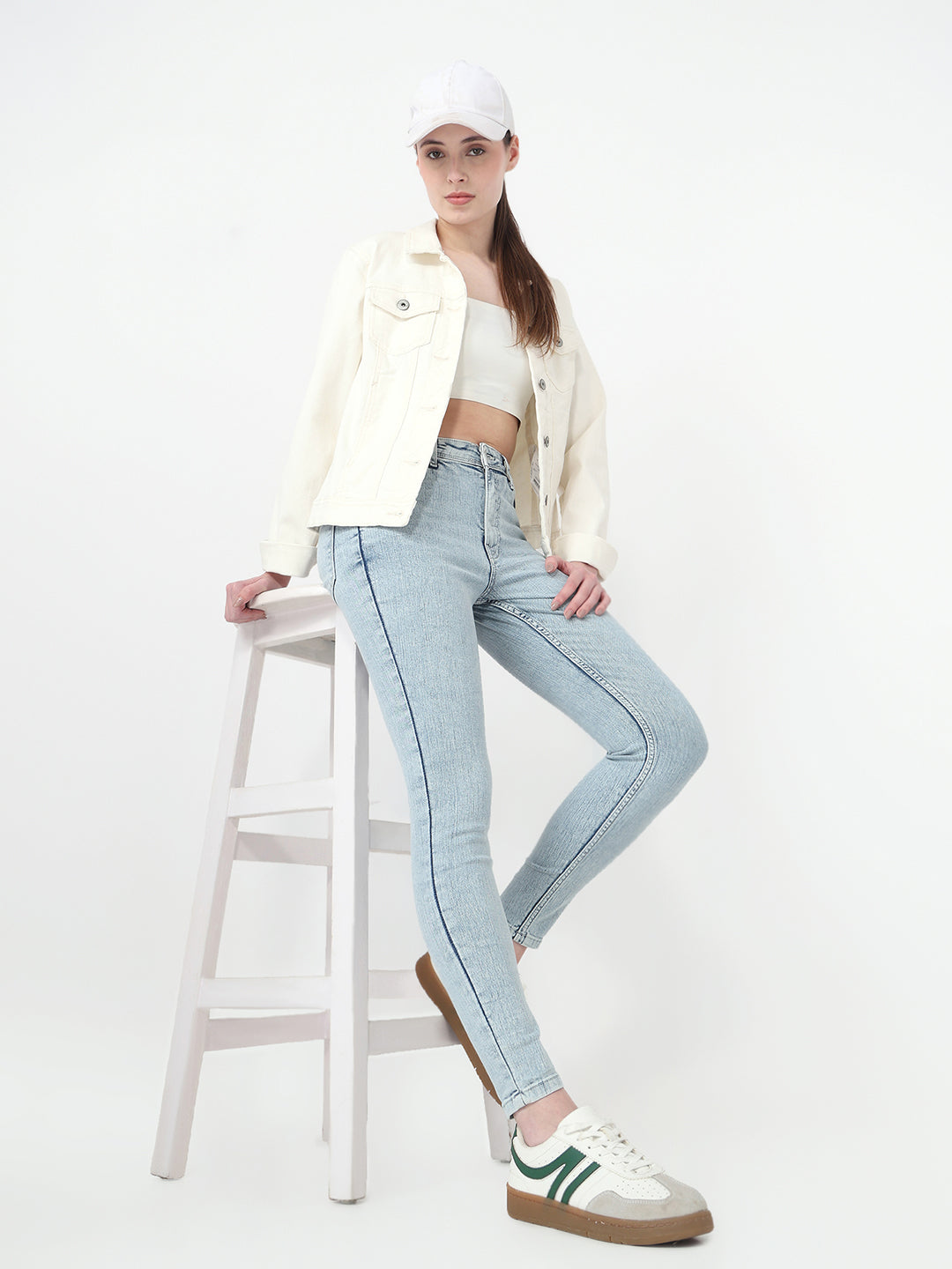 Women Light Blue High-Rise Skinny Jeans