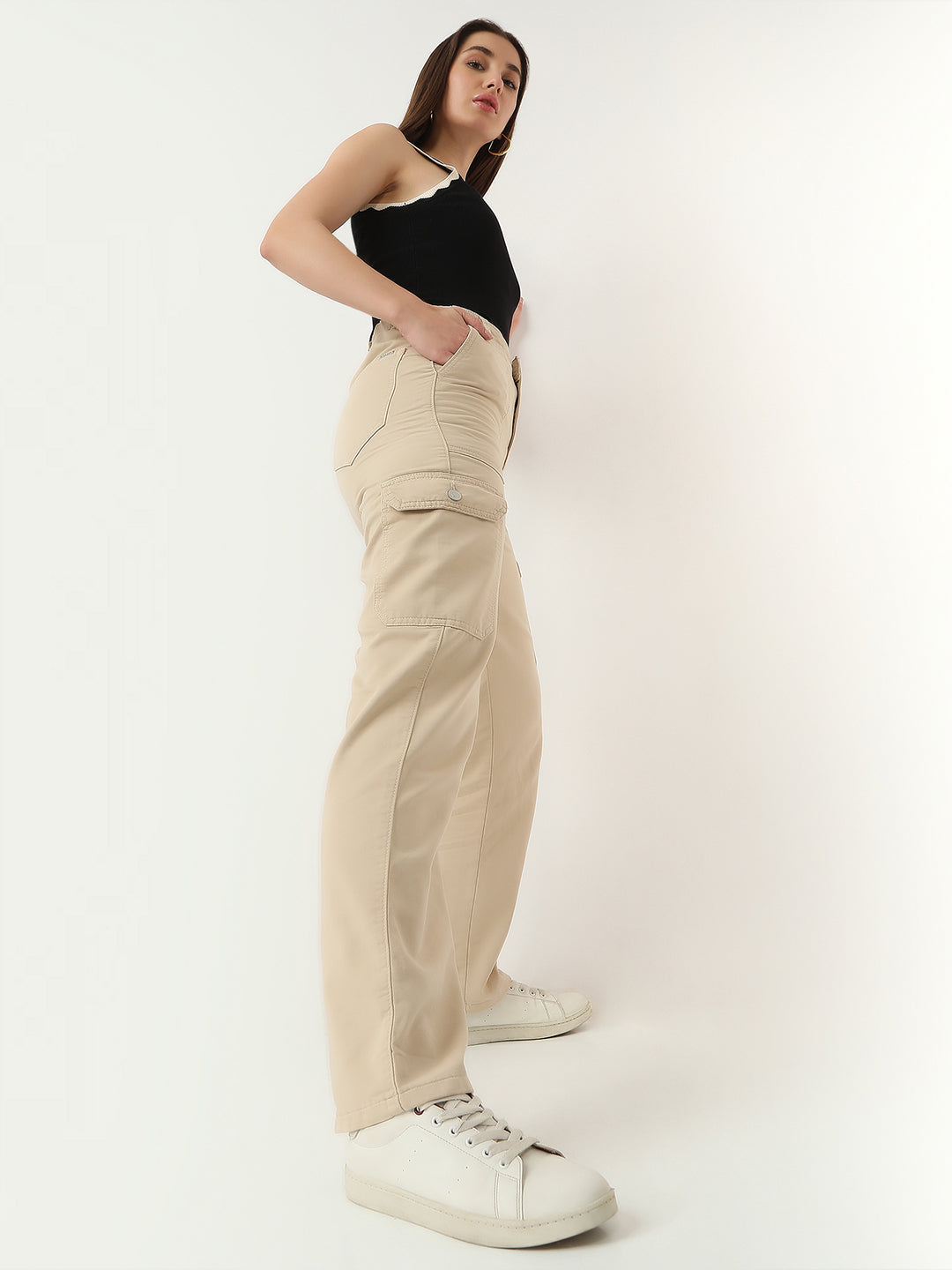 Women Oatmilk Mid-Rise Cargo