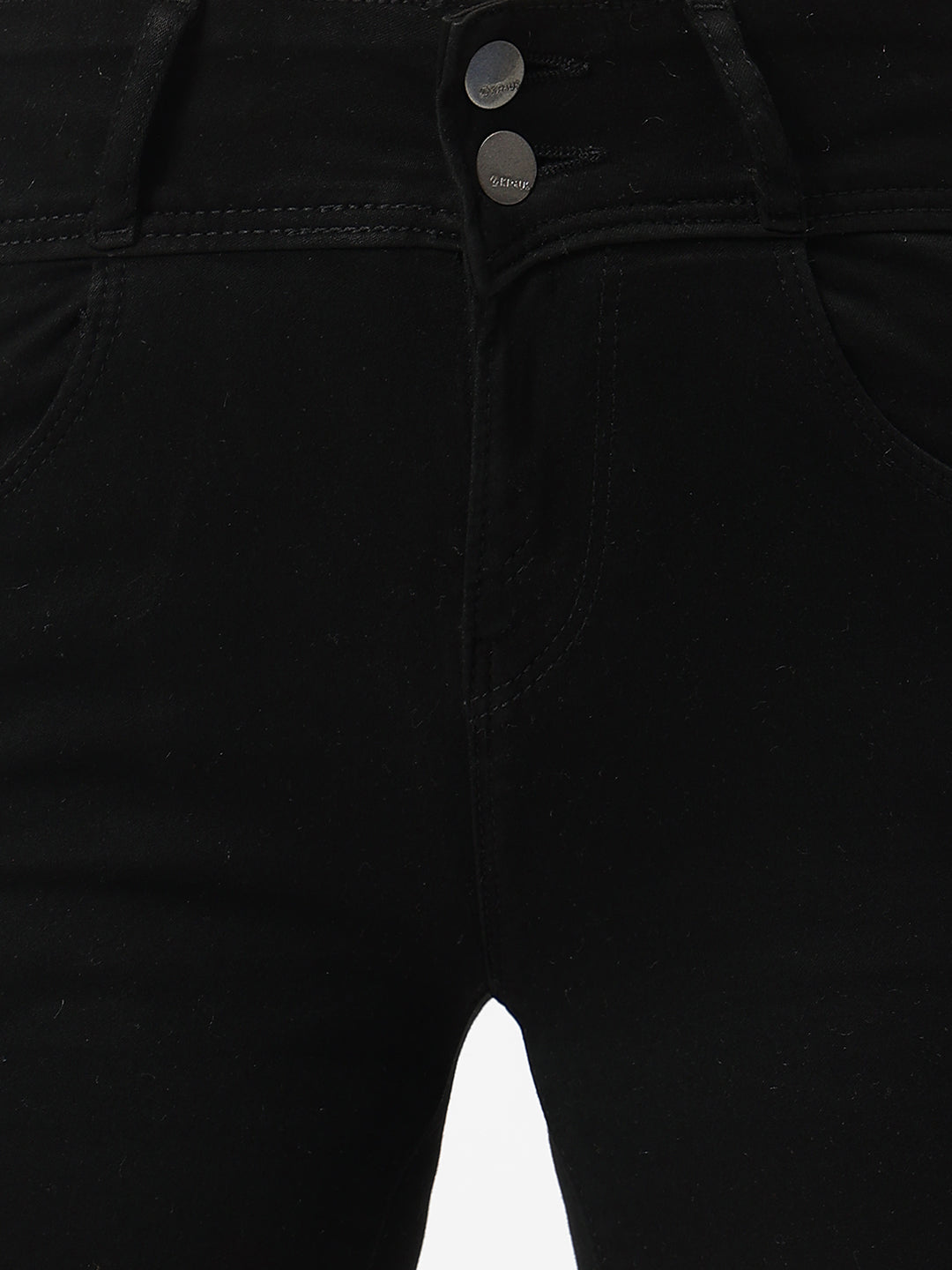 Women Black High-Rise Slim Shorts