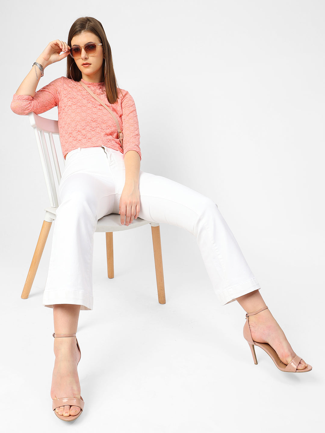 Women Peach Crop Top