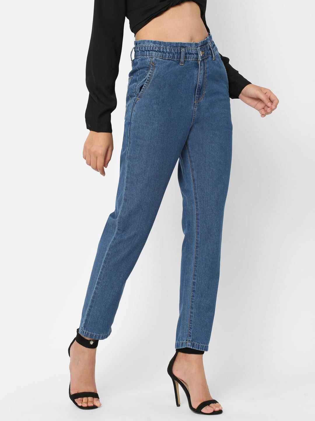 Women Blue High-Rise Baggy Fit Jeans