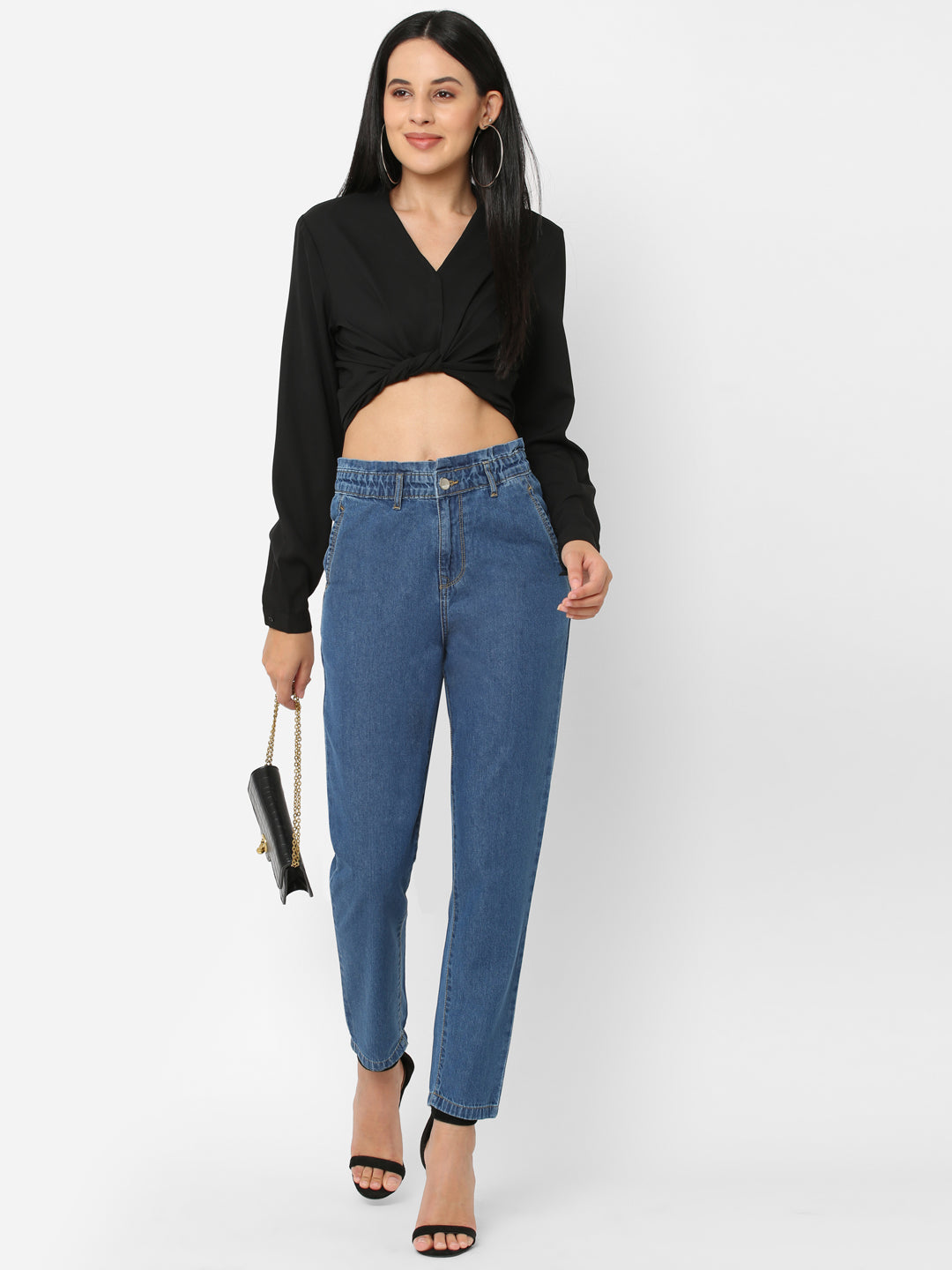 Women Blue High-Rise Baggy Fit Jeans