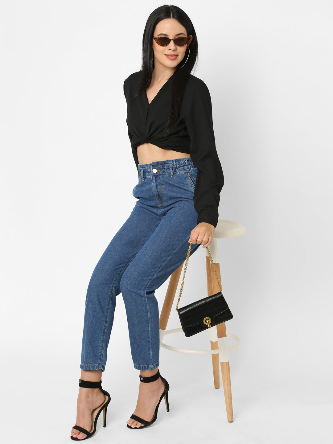 Women Blue High-Rise Baggy Fit Jeans
