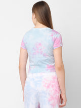 Womens Blue Pink Tie & Dye Coordinate Set
