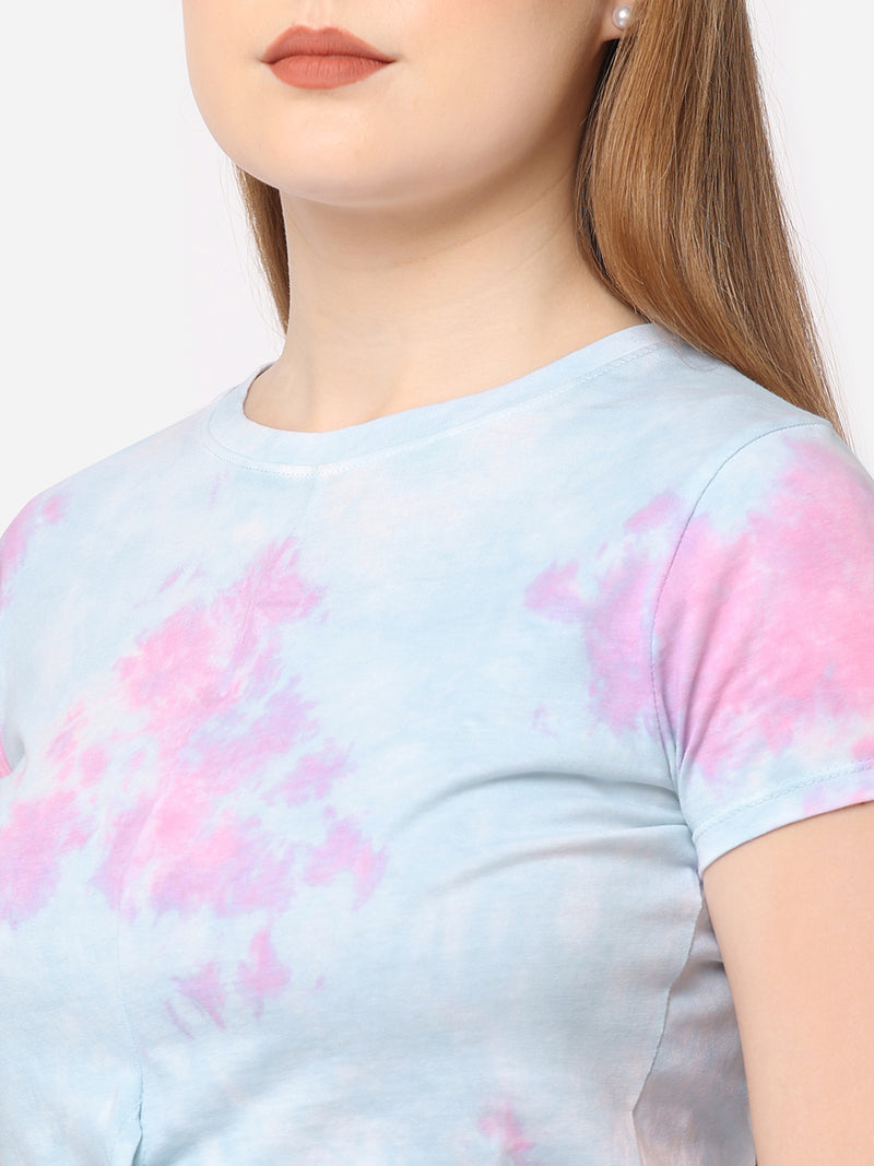 Womens Blue Pink Tie & Dye Coordinate Set