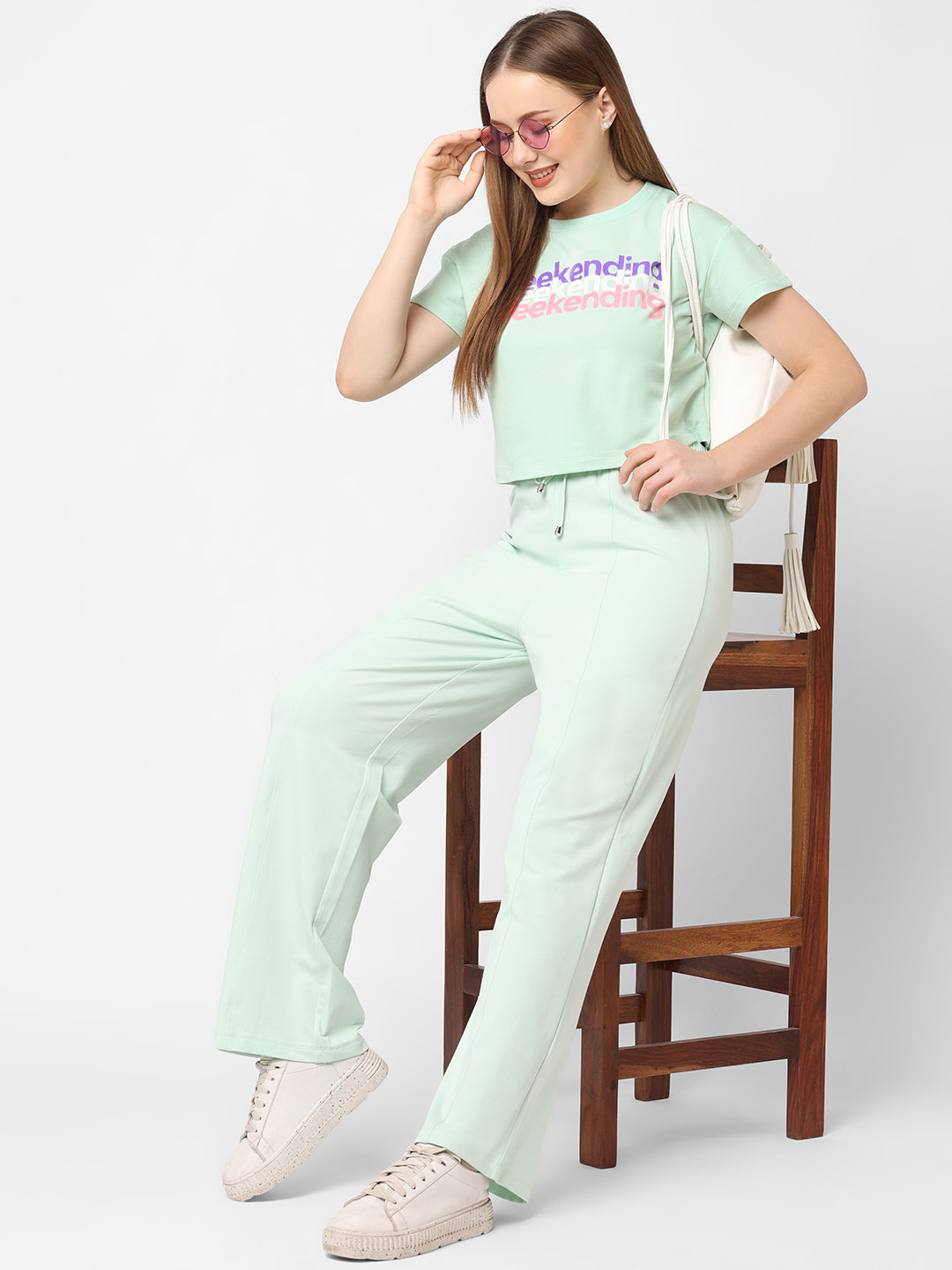 Women Mint Green Athleisure Top