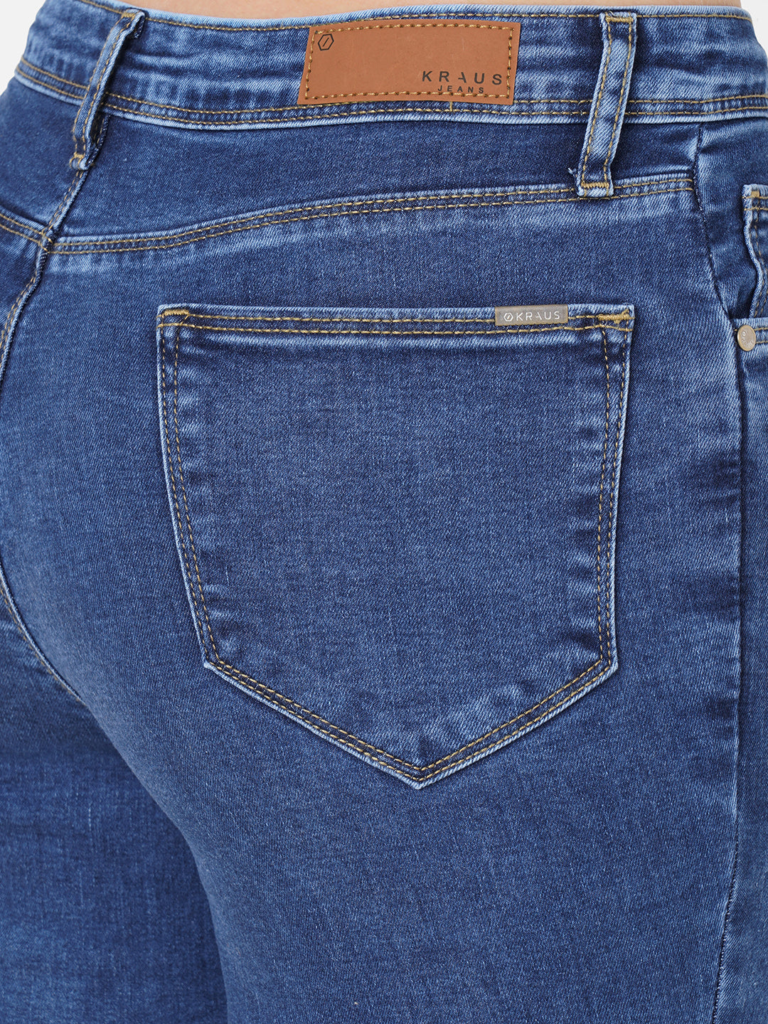 Women Dark Blue High-Rise Flare Jeans