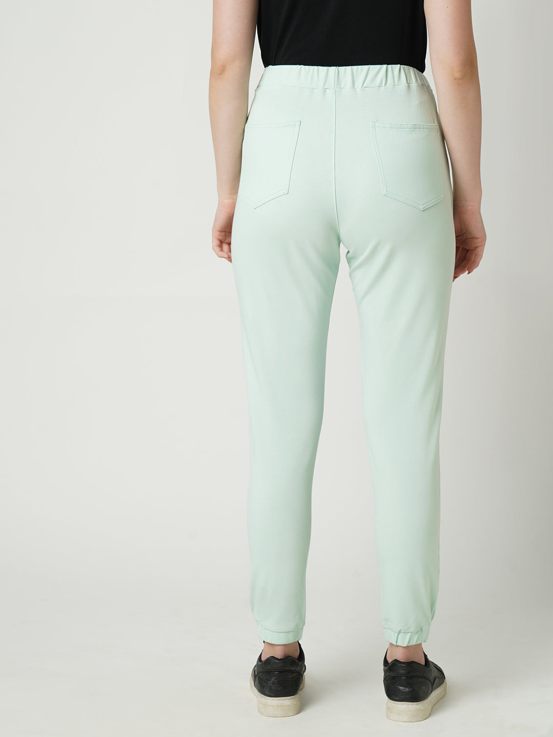 Women Mint Mid-Rise Athleisure Joggers