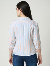 Women Multi Striped Three-Quarter Sleeves Shirts
