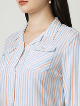 Women Multi Striped Three-Quarter Sleeves Shirts