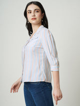 Women Multi Striped Three-Quarter Sleeves Shirts