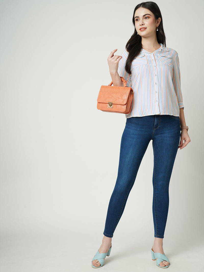 Women Multi Striped Three-Quarter Sleeves Shirts