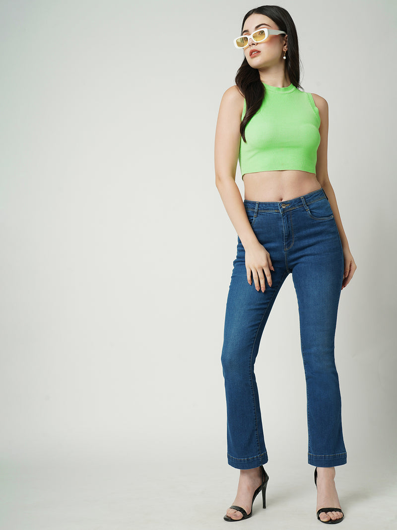Women Leafy Green Solid Full Length Topwear