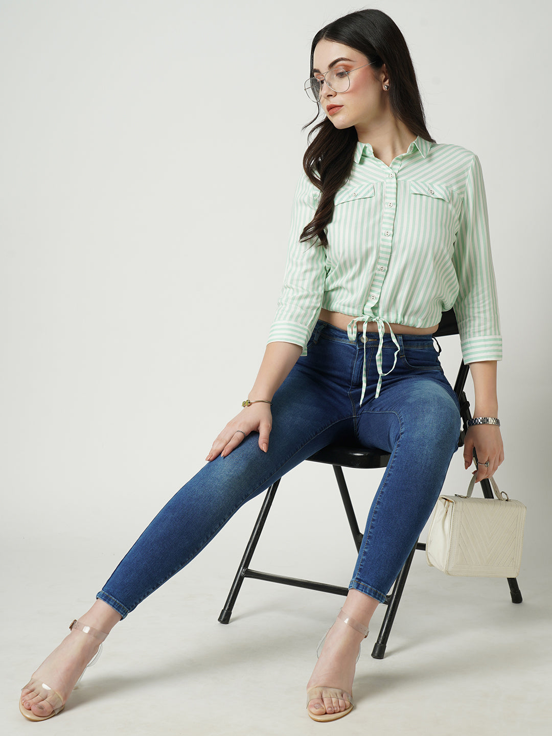 Women Blue Mid-Rise Push Up Super Skinny Jeans