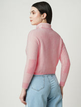 Women Pink Solid Full Length Sweaters & Sweatshirts