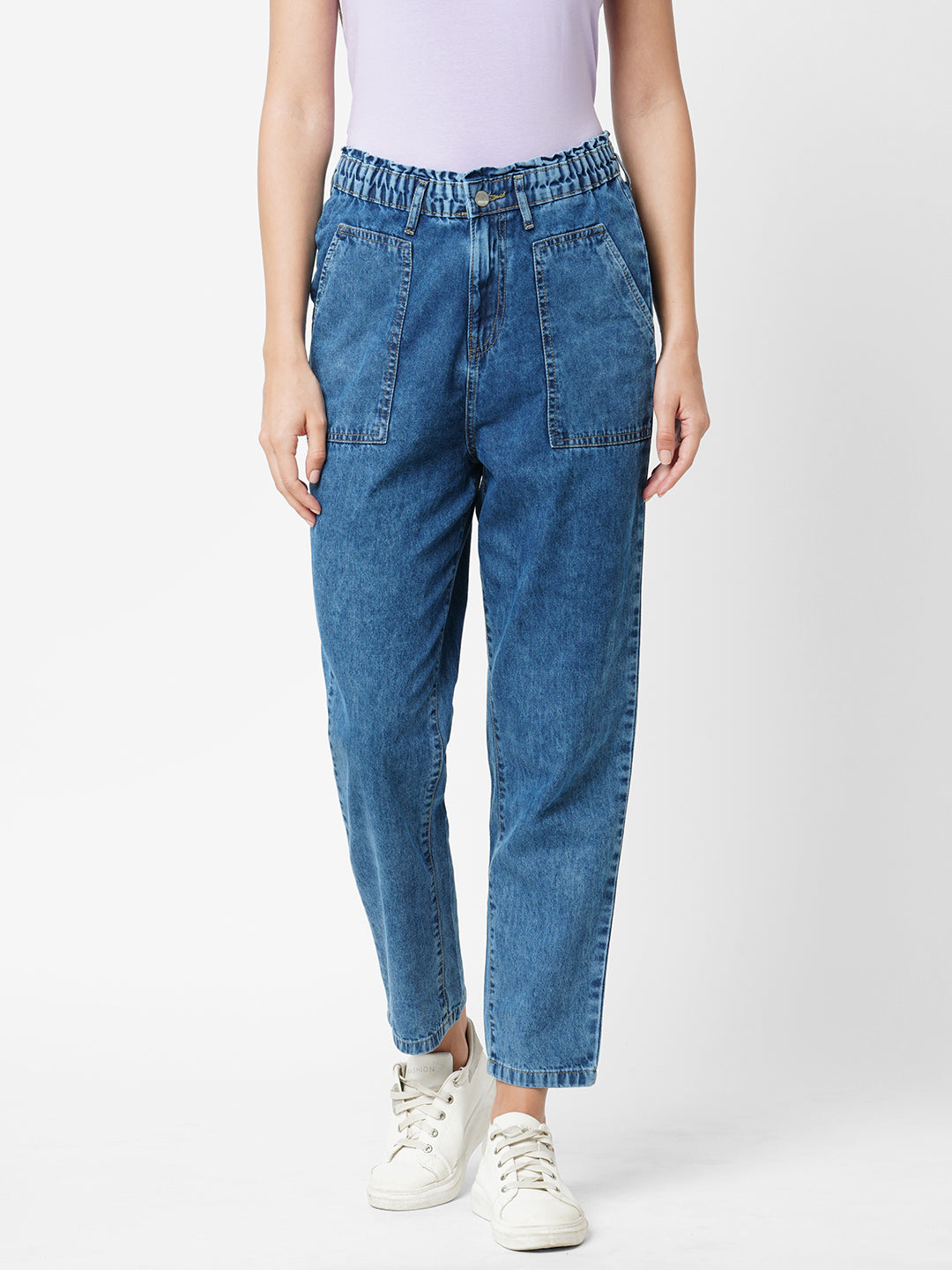 Women Blue High-Rise Baggy Fit Jeans