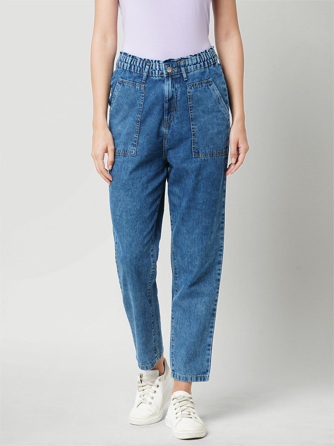 Women Blue High-Rise Baggy Fit Jeans