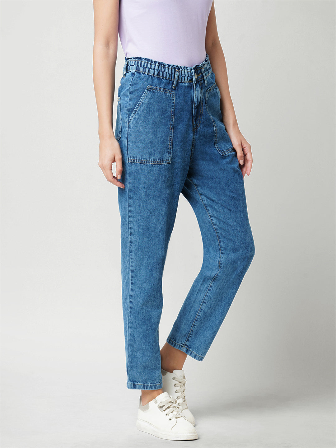 Women Blue High-Rise Baggy Fit Jeans