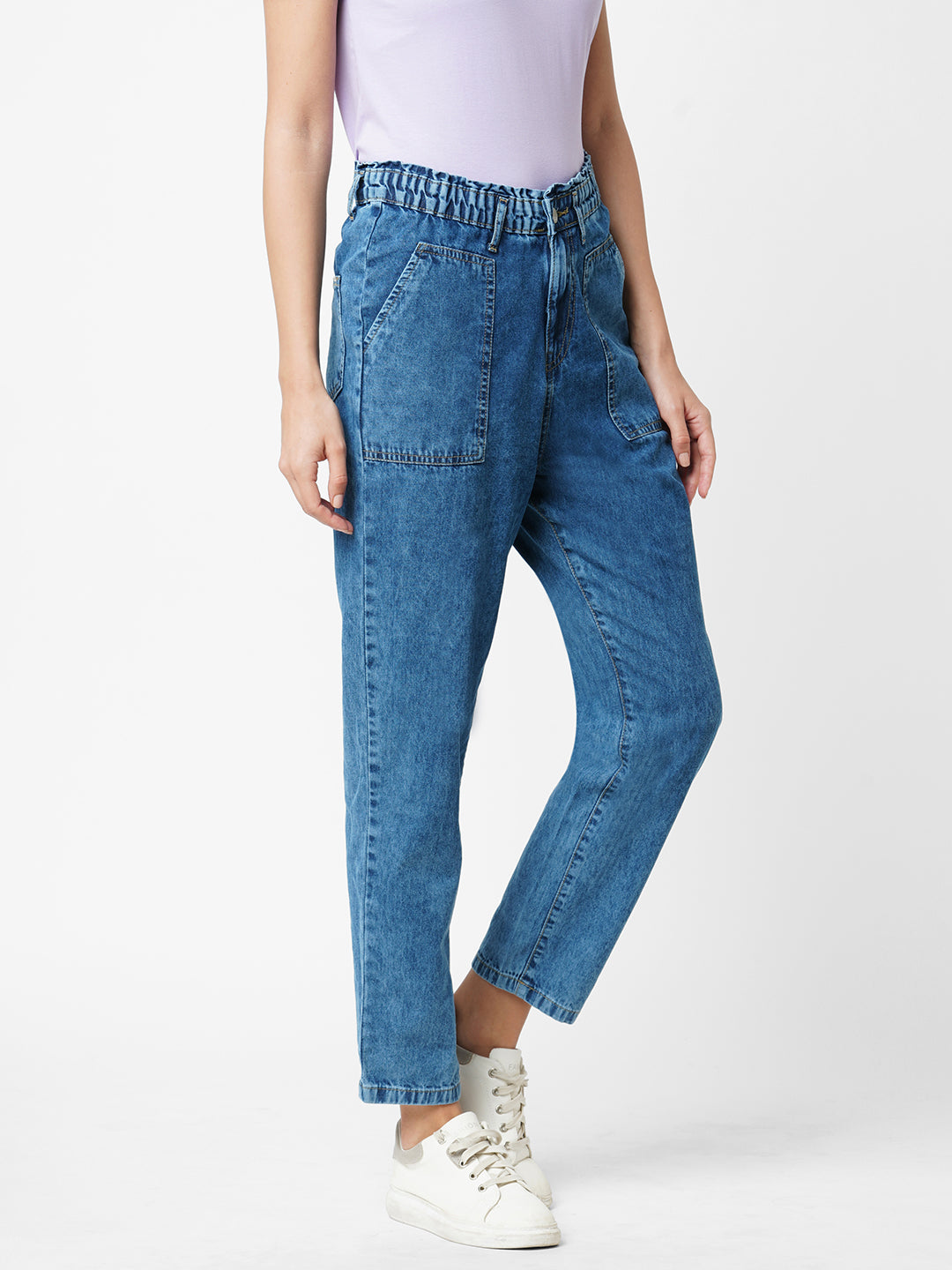 Women Blue High-Rise Baggy Fit Jeans