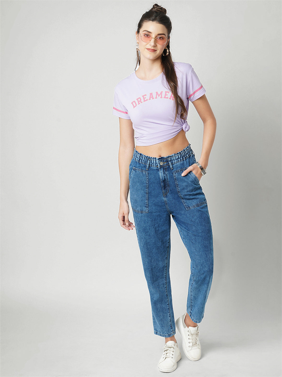 Women Blue High-Rise Baggy Fit Jeans
