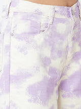 Women Lilac High Rise Wide Leg Jeans