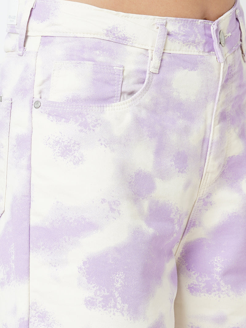 Women Lilac High Rise Wide Leg Jeans